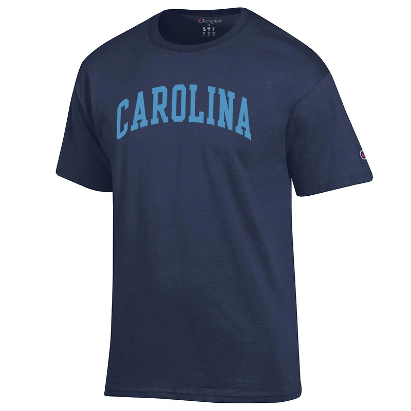 T-shirt Champion Navy pour homme, motif arches basiques des Tar Heels de Caroline du Nord