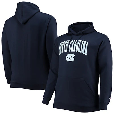 Sweat à capuche Champion Navy North Carolina Tar Heels Big & Tall Arch Over Logo Powerblend pour homme