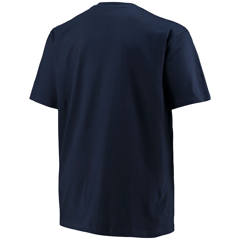 Champion Navy North Carolina Tar Heels Big & Tall Arch Over Wordmark T-shirt pour hommes
