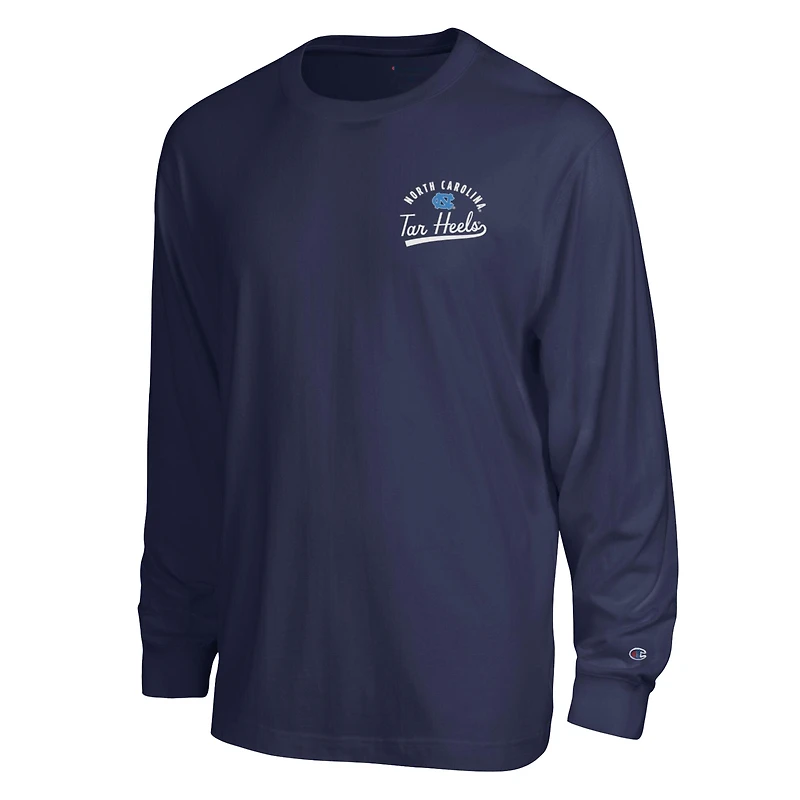 T-shirt à manches longues plastifié Champion Navy North Carolina Tar Heels All-Star pour homme