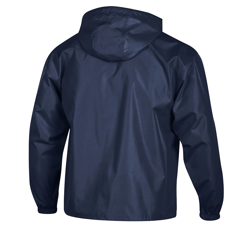 Men's Champion  Navy North Carolina Tar Heels Packable Hooded Windbreaker Half-Zip Jacket