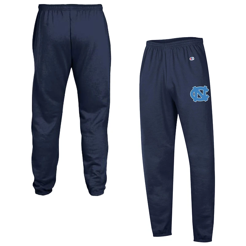Pantalon de survêtement Champion bleu marine North Carolina Tar Heels en molleton Powerblend à bande pour homme