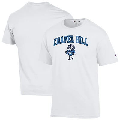 Men's  Champion White North Carolina Tar Heels Chapel Bill Mascot T-Shirt