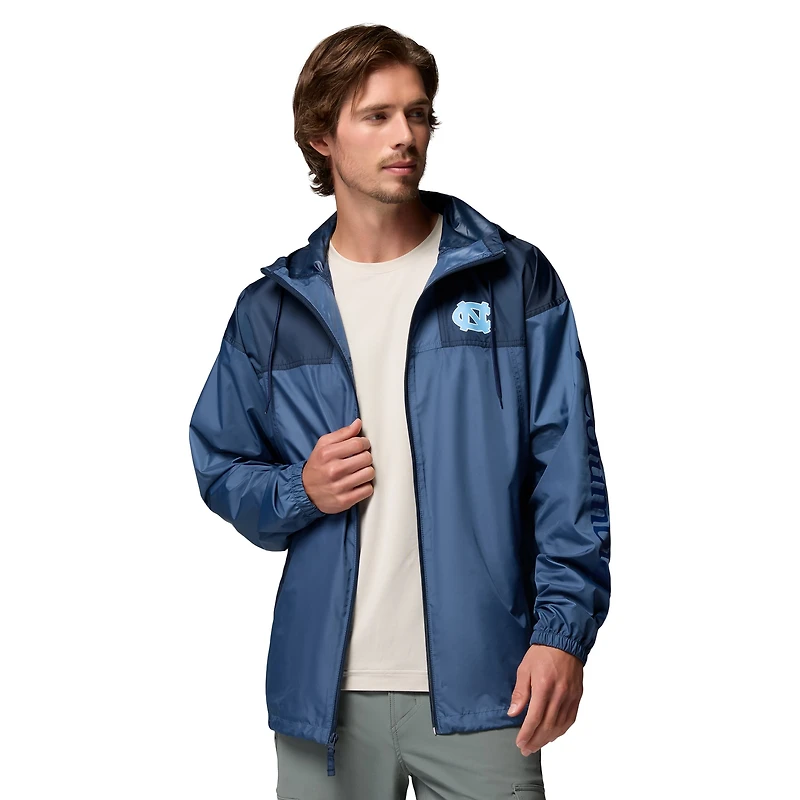Coupe-vent à capuche zippé Columbia Carolina Blue North Tar Heels Flash Challenger II pour homme