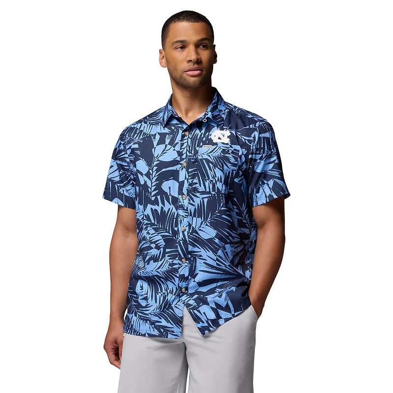 Chemise boutonnée Columbia Carolina Blue North Tar Heels Super Slack Tide Omni-Wick pour homme