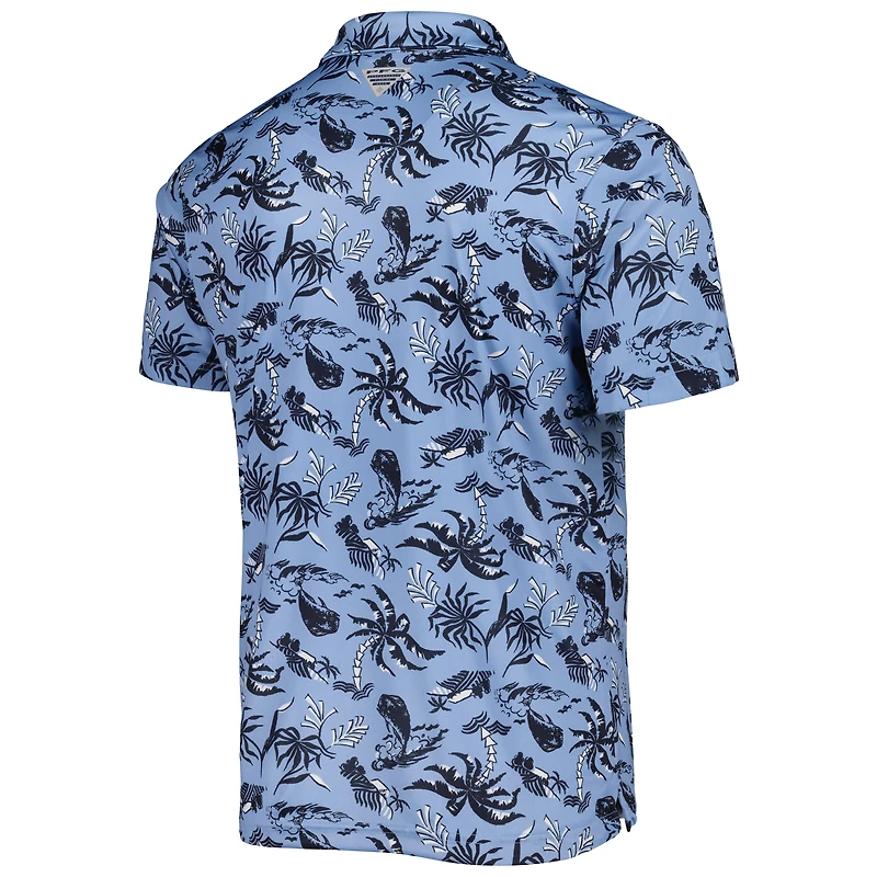 Men's Columbia Carolina Blue North Tar Heels Super Terminal Tackle Omni-Shade Polo