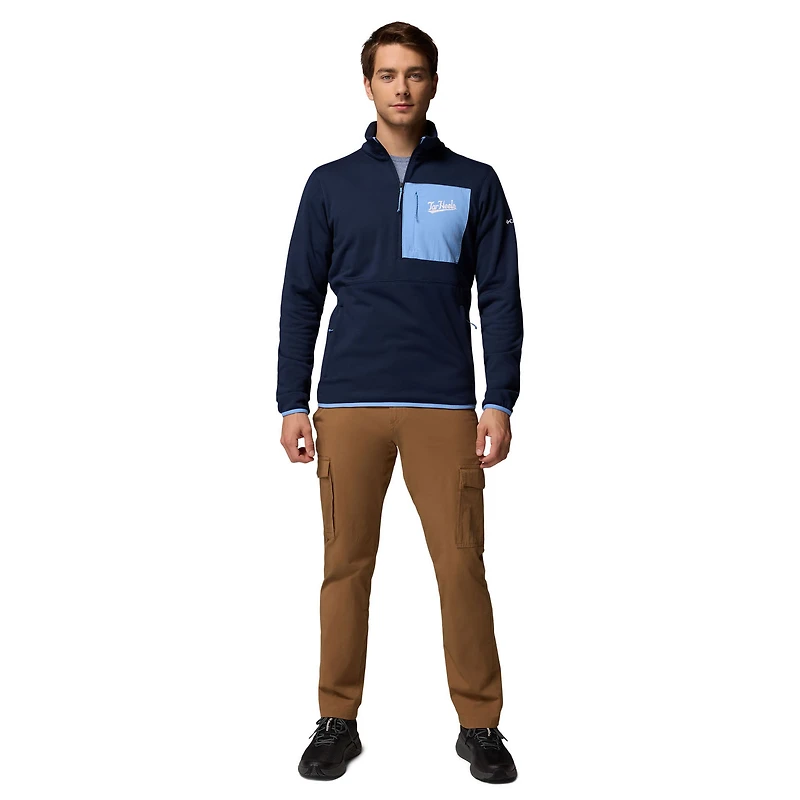 Pull-over Columbia Navy North Carolina Tar Heels Hike Omni-Wick à demi-zip pour homme