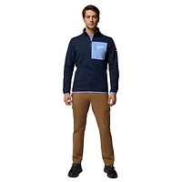 Pull-over Columbia Navy North Carolina Tar Heels Hike Omni-Wick à demi-zip pour homme