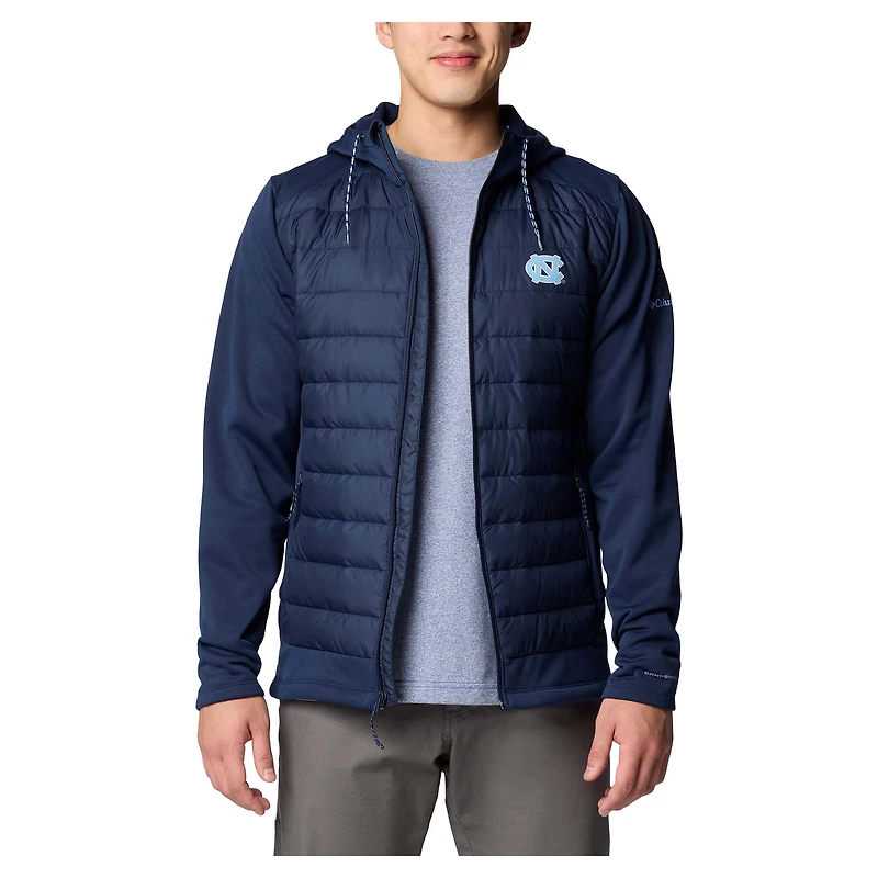 Veste à capuche hybride entièrement zippée Out-Shield de Columbia pour homme, bleu marine, North Carolina Tar Heels