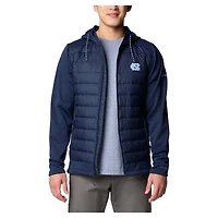 Veste à capuche hybride entièrement zippée Out-Shield de Columbia pour homme, bleu marine, North Carolina Tar Heels