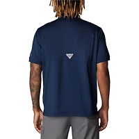 Men's Columbia Navy North Carolina Tar Heels PFG Tamiami Omni-Shade Polo