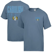 T-shirt bleu délavé pour homme, motif Big Name des Tar Heels de Caroline du Nord