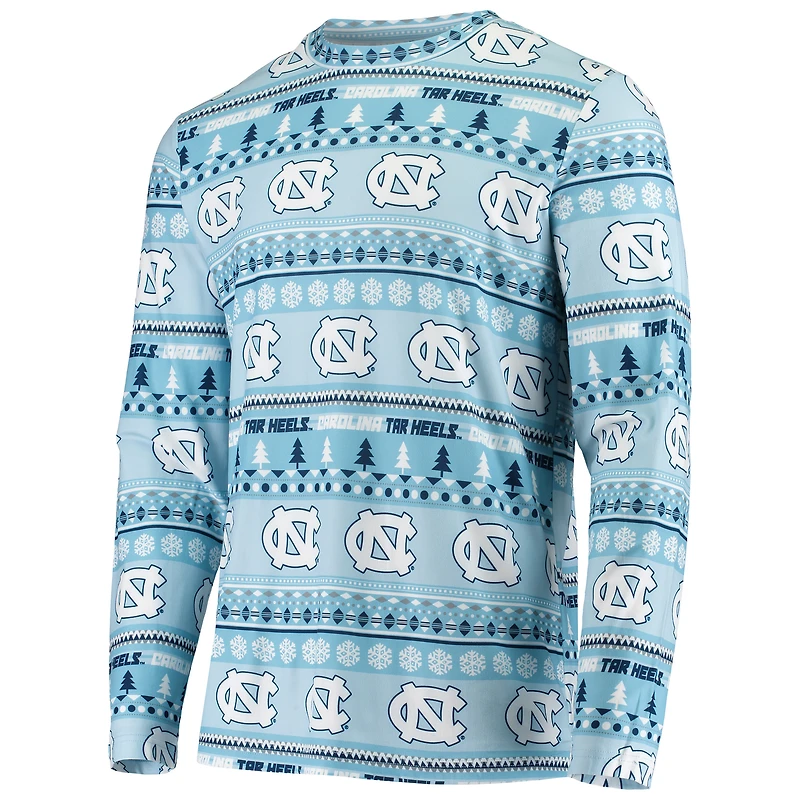 Ensemble pull moche à manches longues et pantalon Concepts Sport bleu Caroline pour homme, aux couleurs des Tar Heels de du Nord.