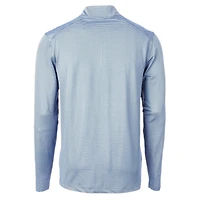 Men's Cutter & Buck  Carolina Blue/Navy North Tar Heels Vault DryTec Virtue Eco Pique Micro Stripe Recycled Quarter-Zip Pullover