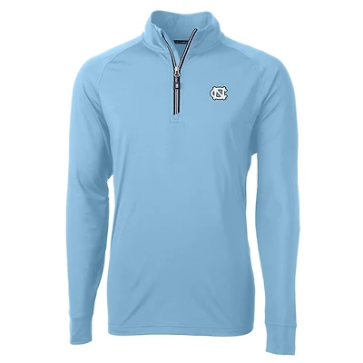 Men's Cutter & Buck Carolina Blue North Tar Heels Adapt Eco Knit Quarter-Zip Pullover Jacket