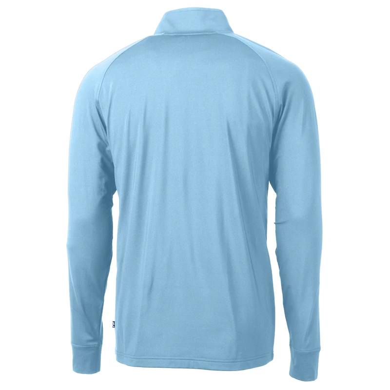 Pull-over zippé quart de tour en tricot extensible recyclé et pour homme, blanc, avec logo des anciens élèves Tar Heels Caroline du Nord, Cutter & Buck