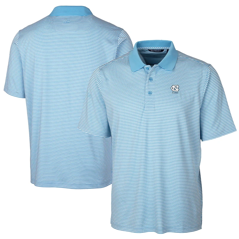 Men's Cutter & Buck  Carolina Blue North Tar Heels Alumni Logo Forge Tonal Stripe Stretch Polo