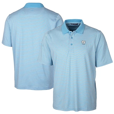 Polo extensible à rayures ton sur pour homme, bleu Carolina, Cutter & Buck, North Carolina Tar Heels, logo Alumni, Forge