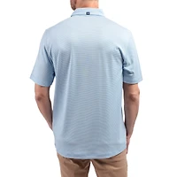 Polo Cutter & Buck pour homme, bleu Caroline, North Carolina Tar Heels Forge Alumni Eco Double Stripe Stretch Recycled