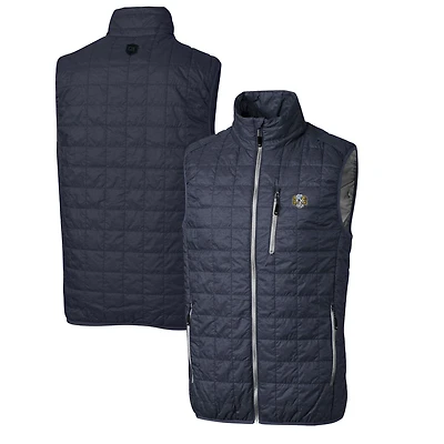 Men's Cutter & Buck Charcoal North Carolina Tar Heels Rainier PrimaLoft Big Tall Eco Insulated Full-Zip Puffer Vest