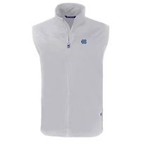 Gilet zippé écologique Charter pour homme, gris, de la Caroline du Nord, des Tar Heels, marque Cutter & Buck, collection Big Tall