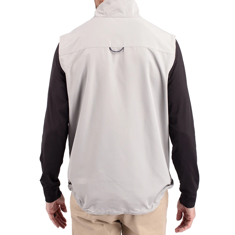 Gilet zippé intégral Cutter & Buck gris North Carolina Tar Heels Charter Eco recyclé pour homme
