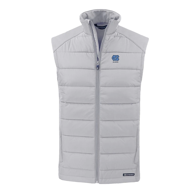 Men's Cutter & Buck Navy North Carolina Tar Heels Evoke Hybrid Eco Softshell Recycled Full-Zip Vest