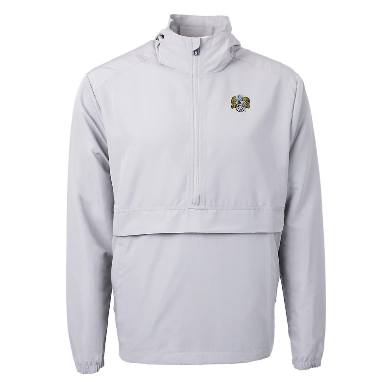 Men's Cutter & Buck  Gray North Carolina Tar Heels Vault Charter Eco Recycled Half-Zip Anorak Jacket