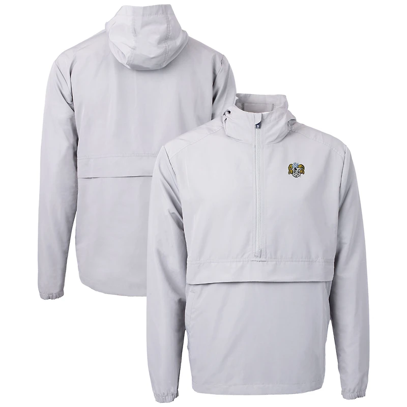Men's Cutter & Buck  Gray North Carolina Tar Heels Vault Charter Eco Recycled Half-Zip Anorak Jacket