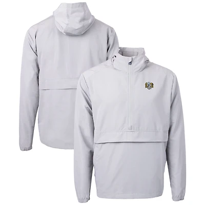 Men's Cutter & Buck  Gray North Carolina Tar Heels Vault Charter Eco Recycled Half-Zip Anorak Jacket