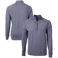 Pull-over zippé quart de tour en tricot écologique Adapt Big & Tall pour homme, bleu marine chiné, la marque North Carolina Tar Heels.
