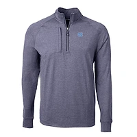 Pull-over zippé quart de tour en tricot écologique Adapt Big & Tall pour homme, bleu marine chiné, la marque North Carolina Tar Heels.