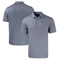 Polo recyclé extensible à double rayure Forge Eco pour homme, bleu marine/blanc, des Tar Heels de Caroline du Nord.