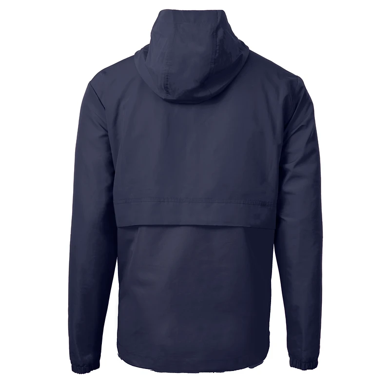 Men's Cutter & Buck Navy North Carolina Tar Heels Alumni Logo Charter Eco Knit Recycled Anorak Half-Zip Jacket