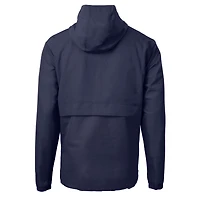 Men's Cutter & Buck  Navy North Carolina Tar Heels Alumni Logo Charter Eco Knit Recycled Anorak Half-Zip Jacket