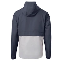 Men's Cutter & Buck  Navy North Carolina Tar Heels Alumni Logo Charter Eco Knit Recycled Anorak Half-Zip Jacket