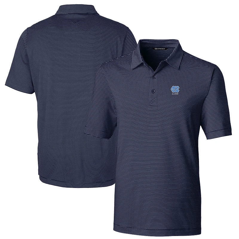 Polo extensible DryTec à rayures crayon Forge pour homme, bleu marine, avec logo des anciens élèves Tar Heels de Caroline du Nord, Cutter & Buck