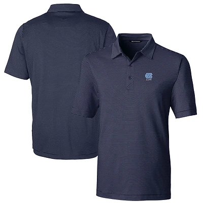 Polo extensible DryTec à rayures crayon Forge pour homme, bleu marine, avec logo des anciens élèves Tar Heels de Caroline du Nord, Cutter & Buck
