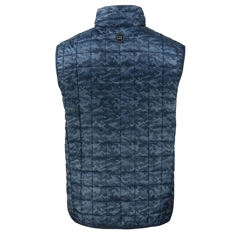 Men's Cutter & Buck  Navy North Carolina Tar Heels Alumni Logo Rainier PrimaLoft Eco Insulated Full-Zip Puffer Vest