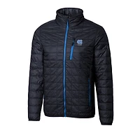 Men's Cutter & Buck  Navy North Carolina Tar Heels Alumni Logo Rainier PrimaLoft Eco Insulated Full-Zip Puffer Vest