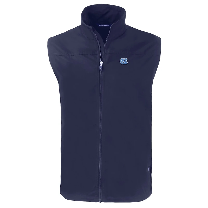 Men's Cutter & Buck Navy North Carolina Tar Heels Big Tall Charter Eco Full-Zip Vest