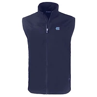 Men's Cutter & Buck  Navy North Carolina Tar Heels Big Tall Charter Eco Full-Zip Vest