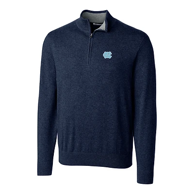 Veste demi-zippée Lakemont bleu marine pour homme, modèle Cutter & Buck, des Tar Heels de Caroline du Nord, grande et taille