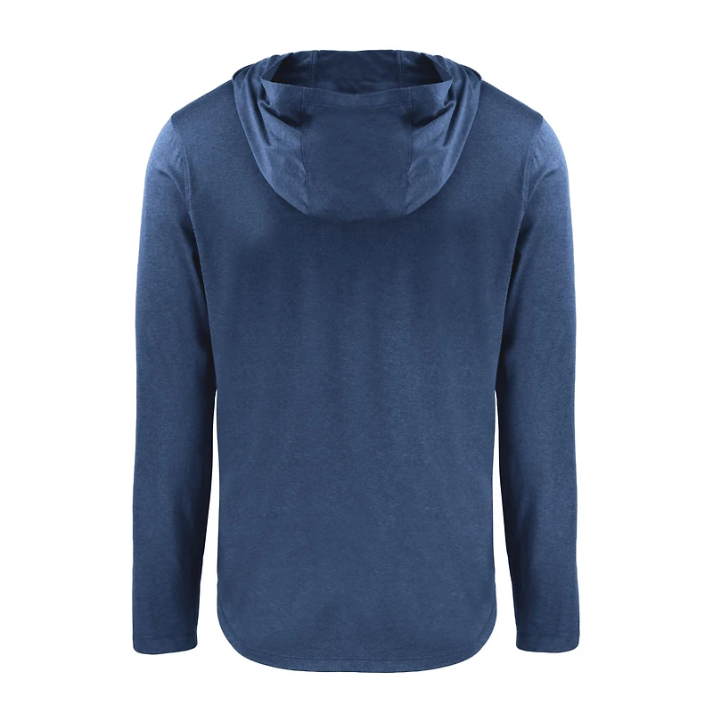 T-shirt à capuche et manches longues pour homme, bleu marine, style éco-recyclé, des Tar Heels de Caroline du Nord Coastline Epic Comfort.