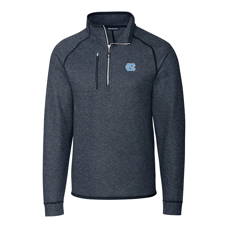 Men's Cutter & Buck Navy North Carolina Tar Heels Mainsail Half-Zip Pullover Jacket