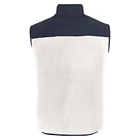 Men's Cutter & Buck  Oatmeal North Carolina Tar Heels Cascade Eco Sherpa Fleece Full-Zip Vest