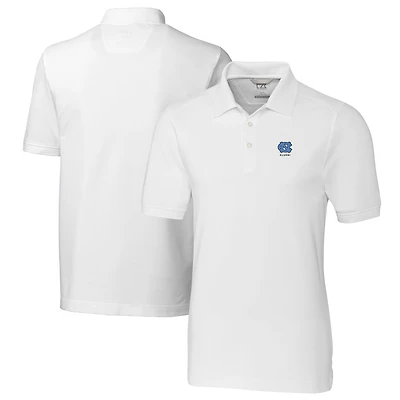 Polo piqué Advantage Tri-Blend blanc pour homme, Cutter & Buck, avec logo des anciens Tar Heels de Caroline du Nord