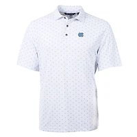 Men's Cutter & Buck White North Carolina Tar Heels Big Tall Virtue Eco Pique Tile Print Recycled Polo