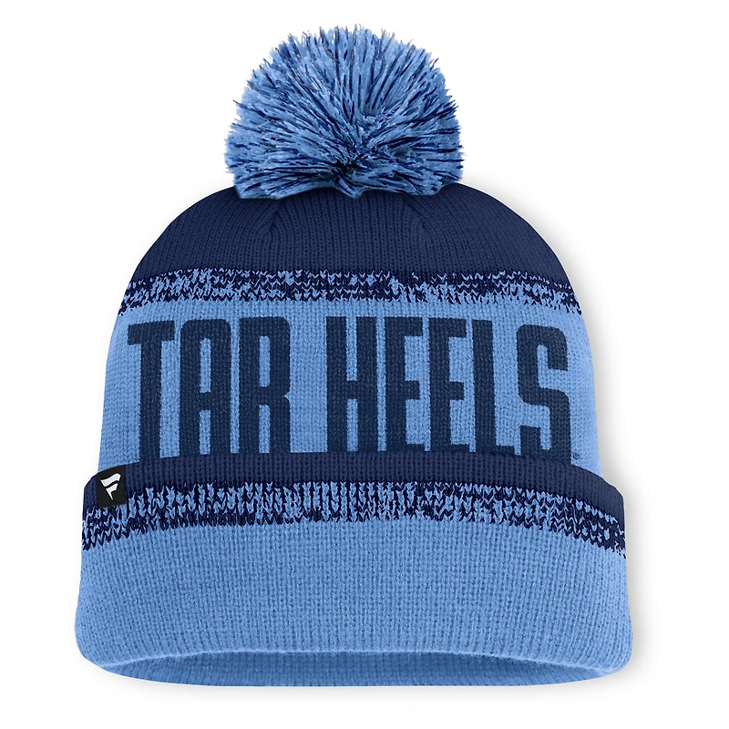 Bonnet en tricot à revers Thrive avec pompon, bleu marine/bleu marine, pour homme, des Tar Heels de Caroline du Nord