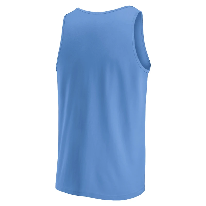 Débardeur Fanatics Carolina Blue North Tar Heels Wild Game pour hommes